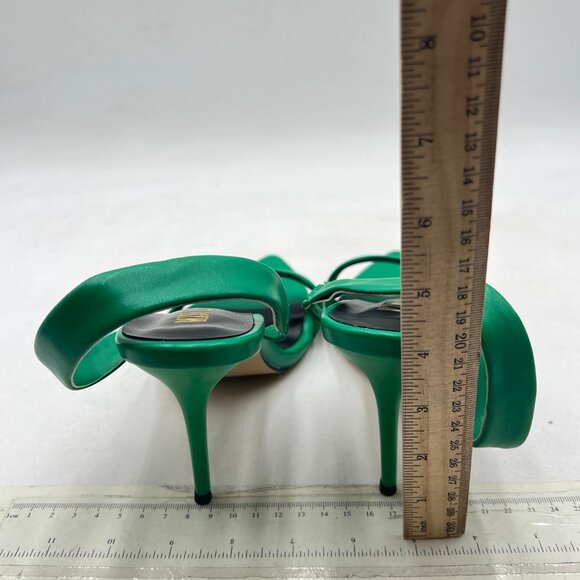 miss left Green Edgy Stiletto High Heels Open Toe Sandals Slingback Shoes - Picture 5 of 8